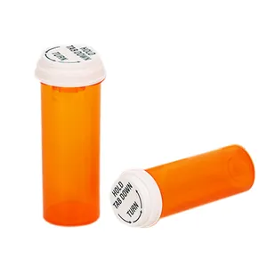 Small Airtight Plastic Medical Vials with Hold Tab Down & Turn Cap