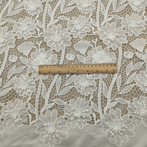 3D Floral Coton + Polyester Dentelle Douce Tissu Dentelle Française Brodée pour Mariage Robes de Soirée Décoration - Product Image 3