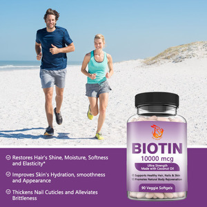 Suplementos Herbales Naturales de Marca Privada, Cápsulas Blandas de Biotina para Fortalecer las Cutículas de las Uñas, Cápsulas Blandas Dietéticas con Biotina - Product Image 5