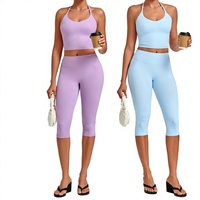 Ensemble de tenue de yoga ajusté, anti-transpiration, infroissable, avec short très élastique pour le fitness et le sport 2712+4665