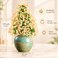 Arbre à argent en cristal artisanal unique et luxueux personnalisé, Feng Shui pour la décoration