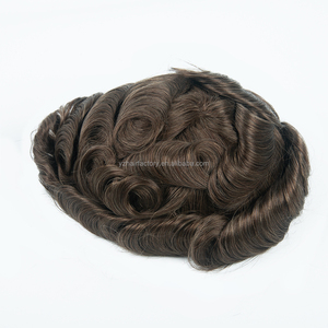 ทูเป้ผมแท้สำหรับผู้ชาย สีเทา ฐาน PU เต็มแผ่น ขนาด 8×10 นิ้ว ผิวบาง ระบบเปลี่ยนผม Uomo Toupee แบบ V Loop ด้านขวา - Product Image 6