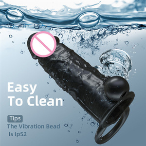 Silicone 10 vitesses à distance vibrant coq manchon anneau agrandissement pénis réutilisable gode préservatif vibrateur sex toy pour hommes femmes - Product Image 4
