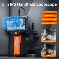 Vente en gros Full HD Inspection de tuyaux d'égout Caméra vidéo Outil de réparation Endoscope portable 2MP Écran de 5 pouces Endoscope industriel rigide de 8mm