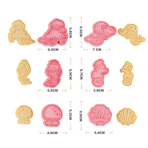 Set di 6 Tagliabiscotti a Forma di Principessa <span class=keywords><strong>Sirena</strong></span>, Nuovo Design, 6 Lame in Plastica per Biscotti e Caramelle - Product Image 4