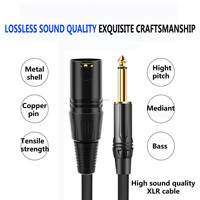 Câbles de microphone en cuivre nu, câble de haut-parleur Hi-Fi XLR 6,0 mm, utilisation audio dans les consoles de mixage, amplificateurs de puissance, caméras vidéo, ordinateurs, lecteurs DVD