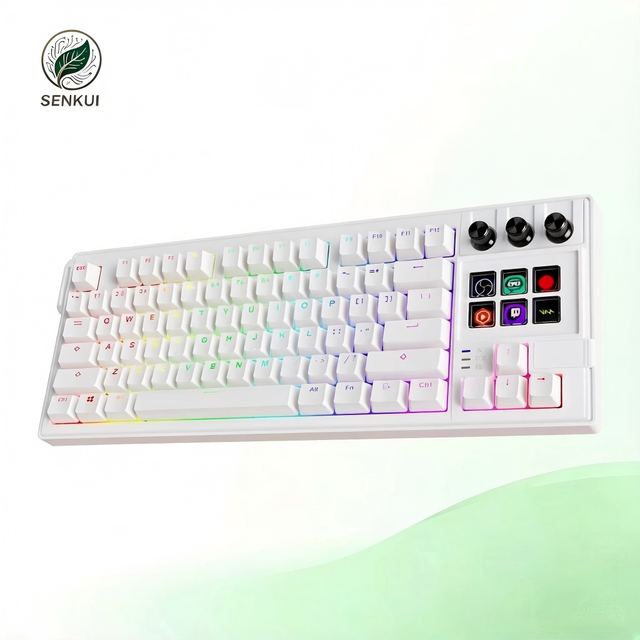 OEM Gaming Keyboard Hot Swap USB Mechnical Keyboard LCD Keys Visual Macro Keyboard for Business Office
