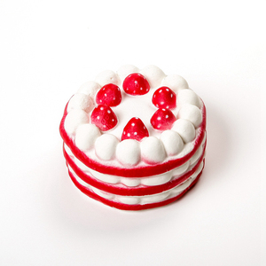 Nouveauté : Jouet à presser en forme de gâteau, design gâteau aux fraises, en PU, anti-stress, jouet compressible en forme de nourriture - Product Image 3