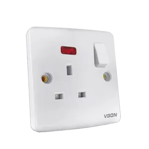 VBQN Switch and Socket 13A Wall Switch And Wall Socket Electric Outlet With Neon