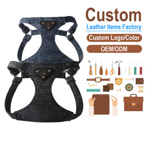 Arnés para Perro Lucky Denim, Ajustable, Color Sólido, Cierre de Hebilla, Estilo Clásico para Perros, Fábrica OEM ODM - Product Image 1