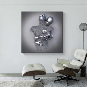 Bức tượng kim loại hiện đại bức tranh vải bức tranh nghệ thuật trừu tượng Áp phích và in phòng khách tường nghệ thuật trang trí bức tranh - Product Image 1