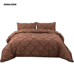 Wholesale Luxury 4-Piece Microfiber Polyester Comforter Bedding Sheet Set Modern Solid Available King Twin Sizes Home Bedding