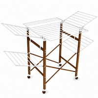 Porte-vêtements pliable en métal multifonctionnel à double niveau, moderne, pour intérieur/extérieur, portable et durable, idéal pour la salle de bain