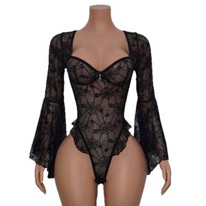 ชุดเดรสเซ็กซี่แบบสั้น สายเดี่ยว โชว์เอวสูง ผ้าซีทรู น้ำหนักเบา ผูกไขว้ ปรับได้ แต่งเชือกผูก แบบเบบี้ดอล - Product Image 5