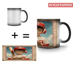 Mug en céramique à couche extérieure noire givrée, lisse, 11 oz, activée par la chaleur, pour usage quotidien - Product Image 4
