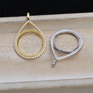 Pendentif en argent S925, plateau rond vide de 17,5 mm, composants pour la création de bijoux DIY - Product Image 2