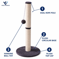 Griffoir pour chat en sisal, grand griffoir pour chat avec boule suspendue, meuble pour chat d'intérieur pour affûter les griffes