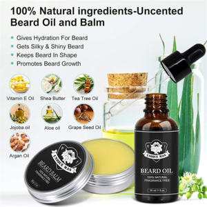 مجموعة العناية باللحية برائحة البرتقال للرجال، زيت وبلسم لحية طبيعي بالكامل مع مشط وبكرة، مجموعة العناية باللحية كهدية لأعياد الميلاد وعيد الأب - Product Image 5