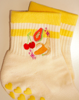 Chaussettes de yoga et de pilates pour femmes POPSOX, respirantes, imprimées numériquement, antidérapantes, à compression, en nylon, élasthanne et coton tricoté