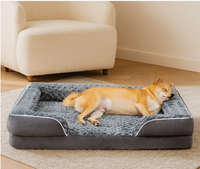 Coussin orthopédique pour chien en laine, amovible, lavable, hydrofuge, avec rembourrage en éponge, pour toutes les saisons