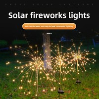 Lumières de feux d'artifice solaires, guirlandes lumineuses en fil de cuivre, lumières féériques extérieures étanches à insérer dans le sol, pour patios, Noël et autres occasions