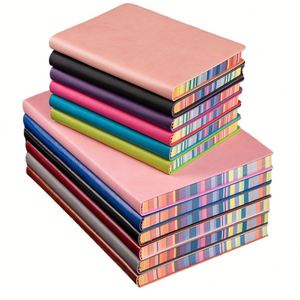 OEM ODM Custom Wholesale A6 A5 B5 Colorful <b>Edge</b> Softcover Rainbow Notebook Office Portable Notepad - Product Image 1