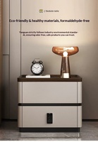 Meuble de chambre à coucher en bois massif, table de chevet avec serrure à code, style moderne minimaliste italien, rangement domestique, luxe léger haut de gamme