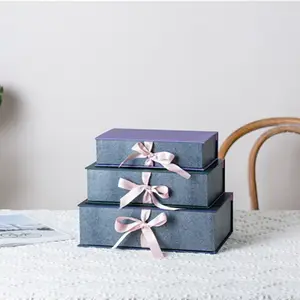 Hộp Bao Bì Bằng Bìa Cứng Hình Chữ Nhật Được Thiết Kế Riêng Cho Quà Tặng Với Ribbon Bow