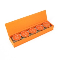 Boîte cadeau cosmétique élégante orange avec logo personnalisé, en carton rigide, écologique, biodégradable, gaufrage, masque capillaire, éponge