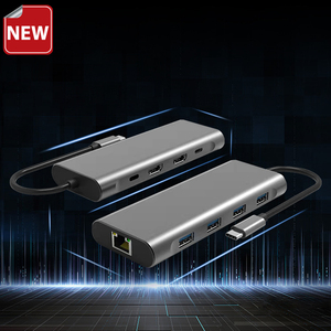 Bán Buôn Hợp Kim Nhôm USB C 4K 60Hz Chuyển Đổi Ethernet Reversible 9 Trong 1 USB C Loại C Hub Adapters Đối Với <span class=keywords><strong>Macbook</strong></span> Pro - Product Image 6