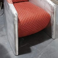 Meubles d'aviation vintage en cuir véritable bras en aluminium fauteuils club en cuir inclinables fauteuil aviateur de salon d'hôtel