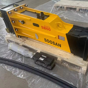 Martillo Hidráulico SOOSAN Modelo SB60 Tipo Caja Silencioso con Cincel de 125 mm para Excavadora de 15-18 Toneladas para Trabajos de Demolición de Roca - Product Image 1
