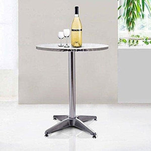 Chất Lượng Cao Nhà Hàng Hiện Đại Bảng Công Nghiệp Đồ Nội Thất Nhôm Cà Phê Đồ Uống Bàn Bistro Patio Vòng Bàn Thanh - Product Image 5