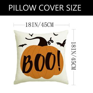 Fodera per cuscino in poliestere con stampa a tema Halloween, gatto nero e cappello da strega di ottobre - Product Image 2
