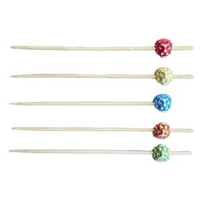 ไม้ไผ่เสียบทรงกลมหลากสีสำหรับเสียบไม้ - Product Image 1