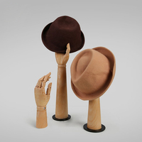 Maniquí de torso de plástico con imitación de veta de madera, articulaciones móviles, modelo de palma para arte, soporte para anillos, exhibición de joyas, para mujeres adultas, escaparates