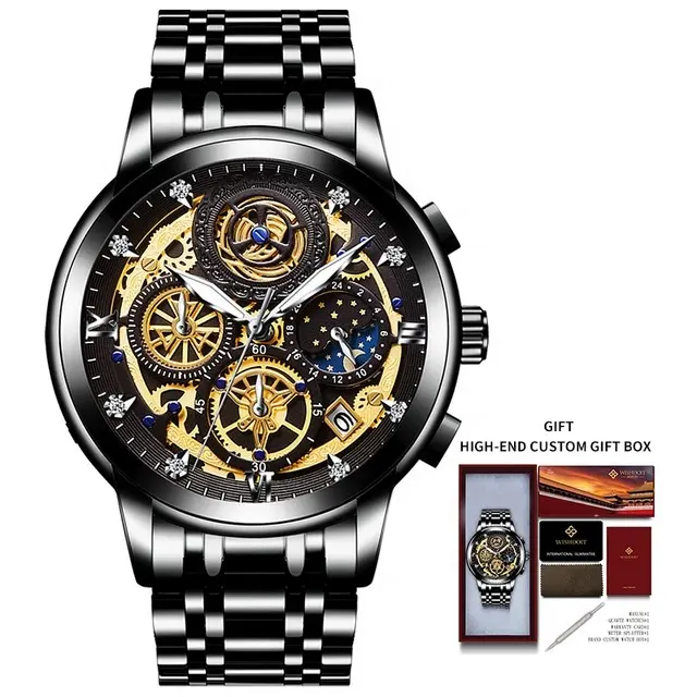 WISHDOIT 2022 Mens Relogio Masculino Top Brand Luxury Sports Chronograph Quartz Watch