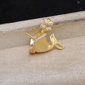 Colgante de Plata S925 con Forma de Ballena, Soporte Vacío, Diseño de Cola de Pez, JG5961, Accesorio para Joyería de Perlas DIY - Product Image 4