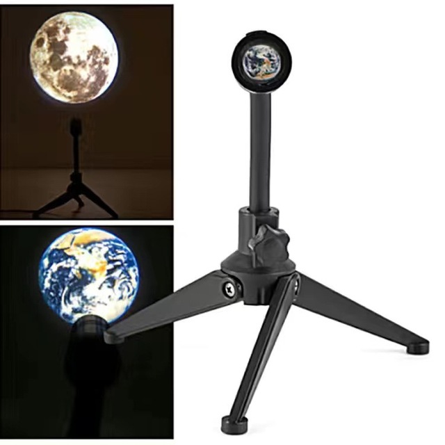 Led USB Earth Moon Lamp Projector Home Decor Night Light Portable Mood Bedroom Wall Photography Moon Lamp 3D Planet Projector