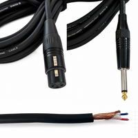 Câble de microphone XLR mâle-femelle OEM CH-R016 en tweed avec blindage spiralé, gaine en PVC et conducteur en cuivre sans oxygène