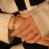 Chris april Bracelet jonc minimaliste en argent sterling 925 plaqué or 18 carats pour femme