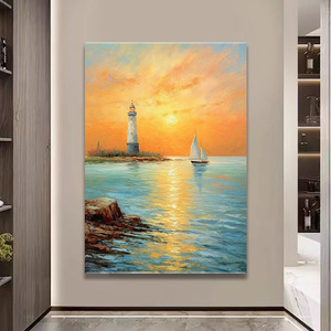 Bjg mare barca a <span class=keywords><strong>vela</strong></span> alba arenaria decorazioni per <span class=keywords><strong>la</strong></span> casa sofà sfondo da parete in cristallo arte decorazione murale - Product Image 4