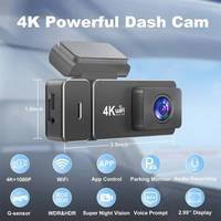 Caméra embarquée 4K 2 canaux avec Wifi, GPS, vision nocturne, enregistreur vidéo DVR, caméra avant et arrière 1080P pour voitures