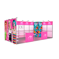 Stand d'exposition modulaire 10x20 pieds, système d'étagères en aluminium sur mesure, stand d'exposition pour salon professionnel