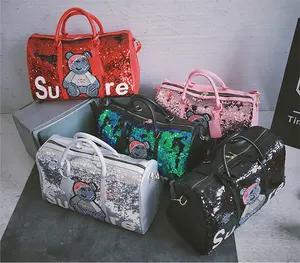 Sac de voyage à paillettes pour femmes, sac de voyage de luxe à la mode, fourre-tout 2023, vente en gros, Offre Spéciale