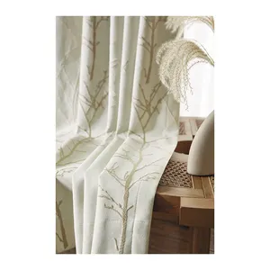 Fornecedor de tecidos bordados lindos para cortinas de alta qualidade com 126 '' polegadas e 320 cm de largura