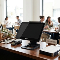 Terminal de Ventas con Pantalla Táctil Capacitiva Glong Windows, Intel I5, para Restaurantes, Base Plegable, Reduce el Tamaño del Paquete, Color Negro 1