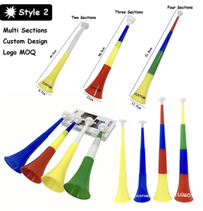 Trompetas de Plástico Personalizadas con Logotipo para Fiestas, Estadios y Deportes, Mini Vuvuzelas Negras - Product Image 3