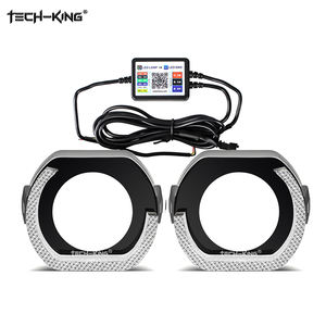 TECHKING-Venta caliente 5D LED 2,5/3,0 pulgadas Angel Eyes RGB App Control decorativo Auto Accesorio con Angel Eye luces <span class=keywords><strong>de</strong></span> circulación diurna - Product Image 6