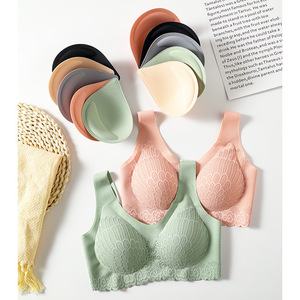Hermosa <span class=keywords><strong>sin</strong></span> costuras de encaje respirable lencería Sexy mujer sujetadores Push Up - Product Image 2